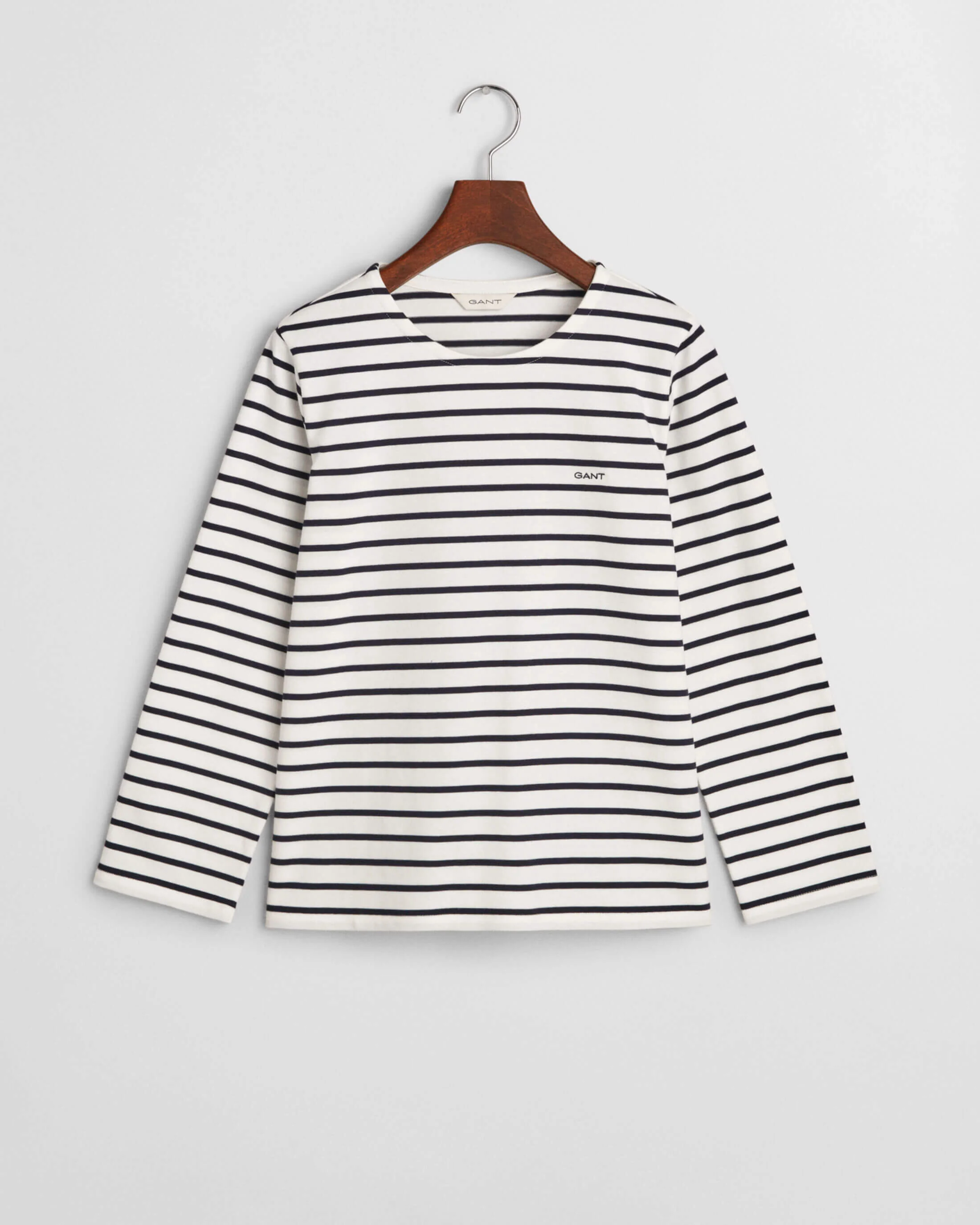 Gant naisten paita, REG BRETON C-NECK T-SHIRT Raidallinen Valkoinen - Image 4
