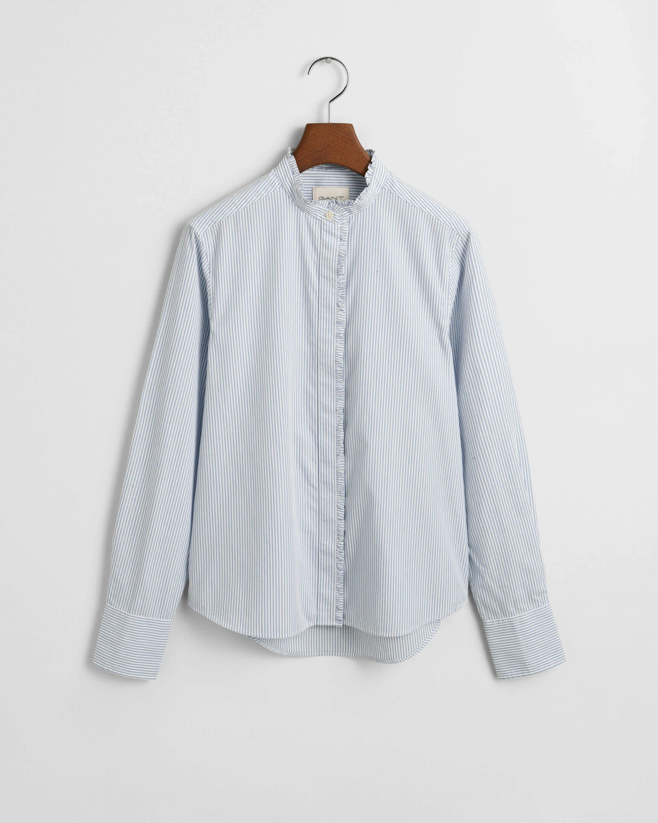 Gant naisten paita, REG STRIPED FRILL DETAIL SHIRT Raidallinen Sininen - Image 3