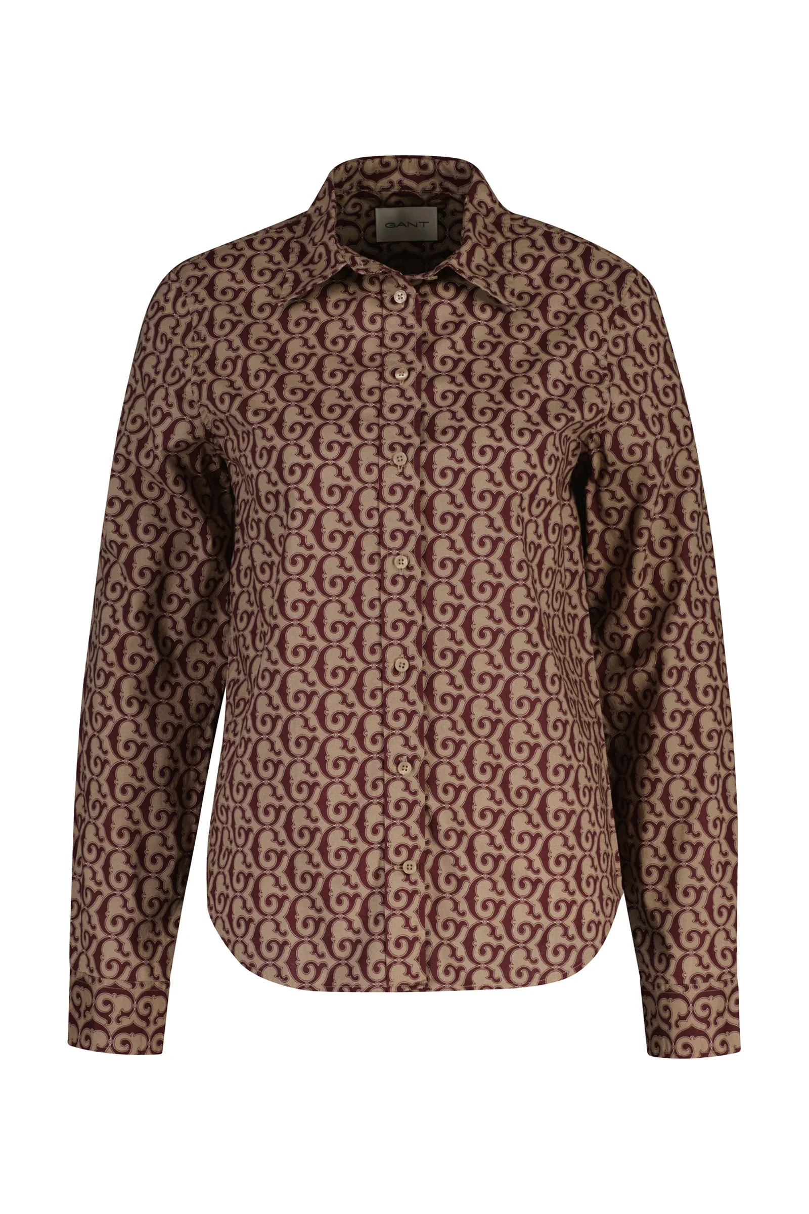 Gant naisten paitapusero, REG G PRINT COT VOILE SHIRT Kuosillinen Beige