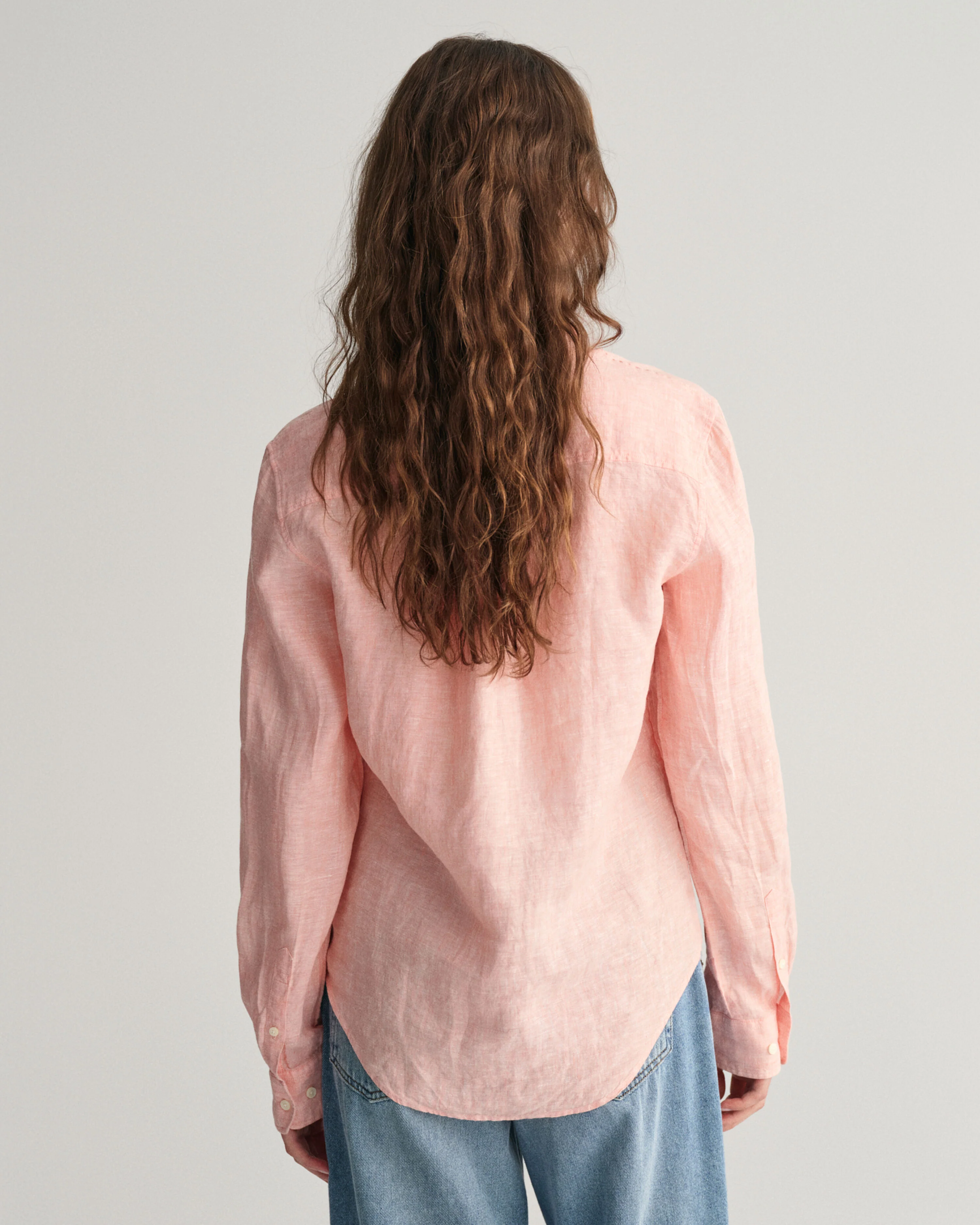Gant naisten paitapusero, REG LINEN CHAMBRAY SHIRT Persikka - Image 2