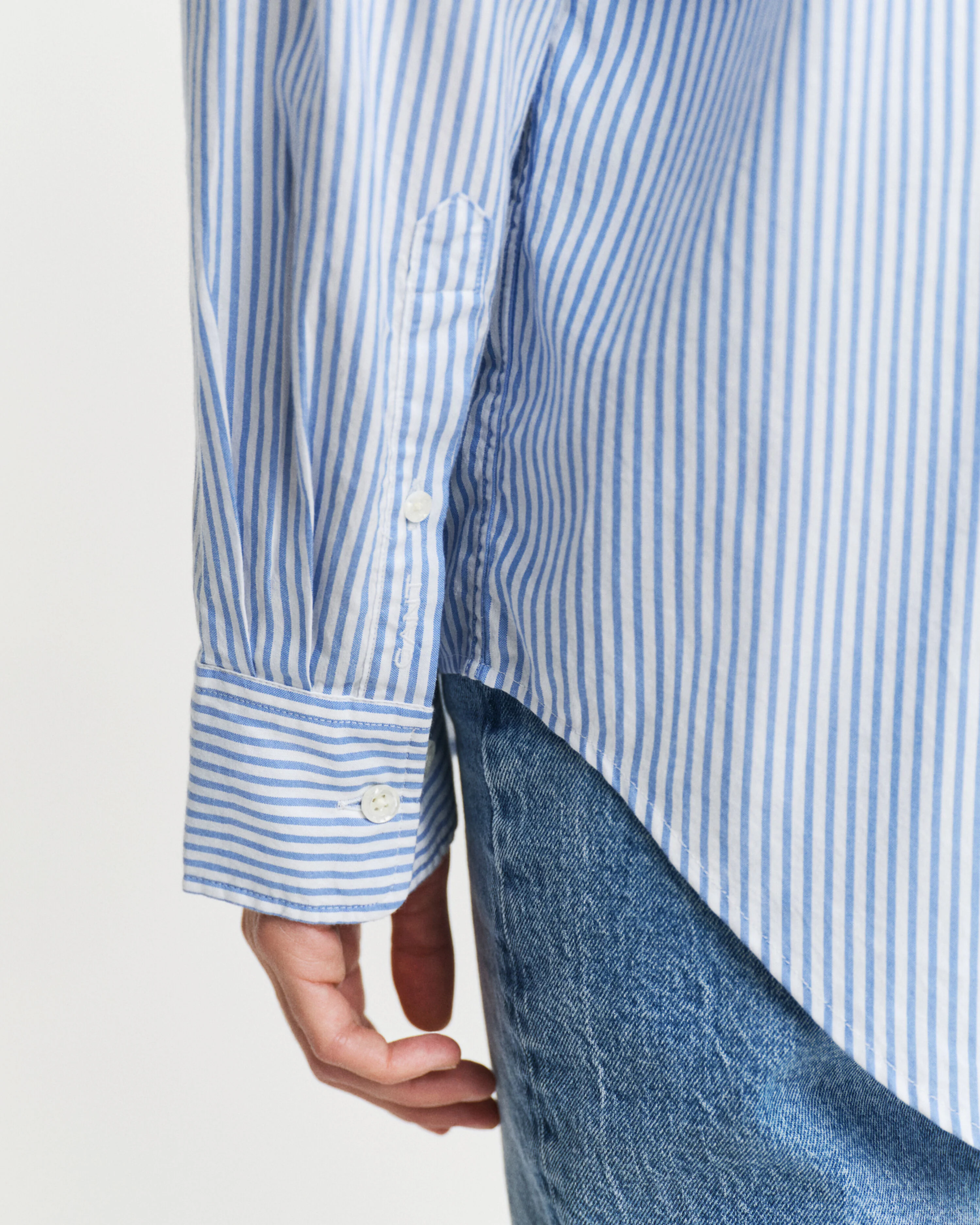 Gant naisten paitapusero, REL LUXURY OXFORD STRIPED BD SHIRT Vaaleansininen - Image 6