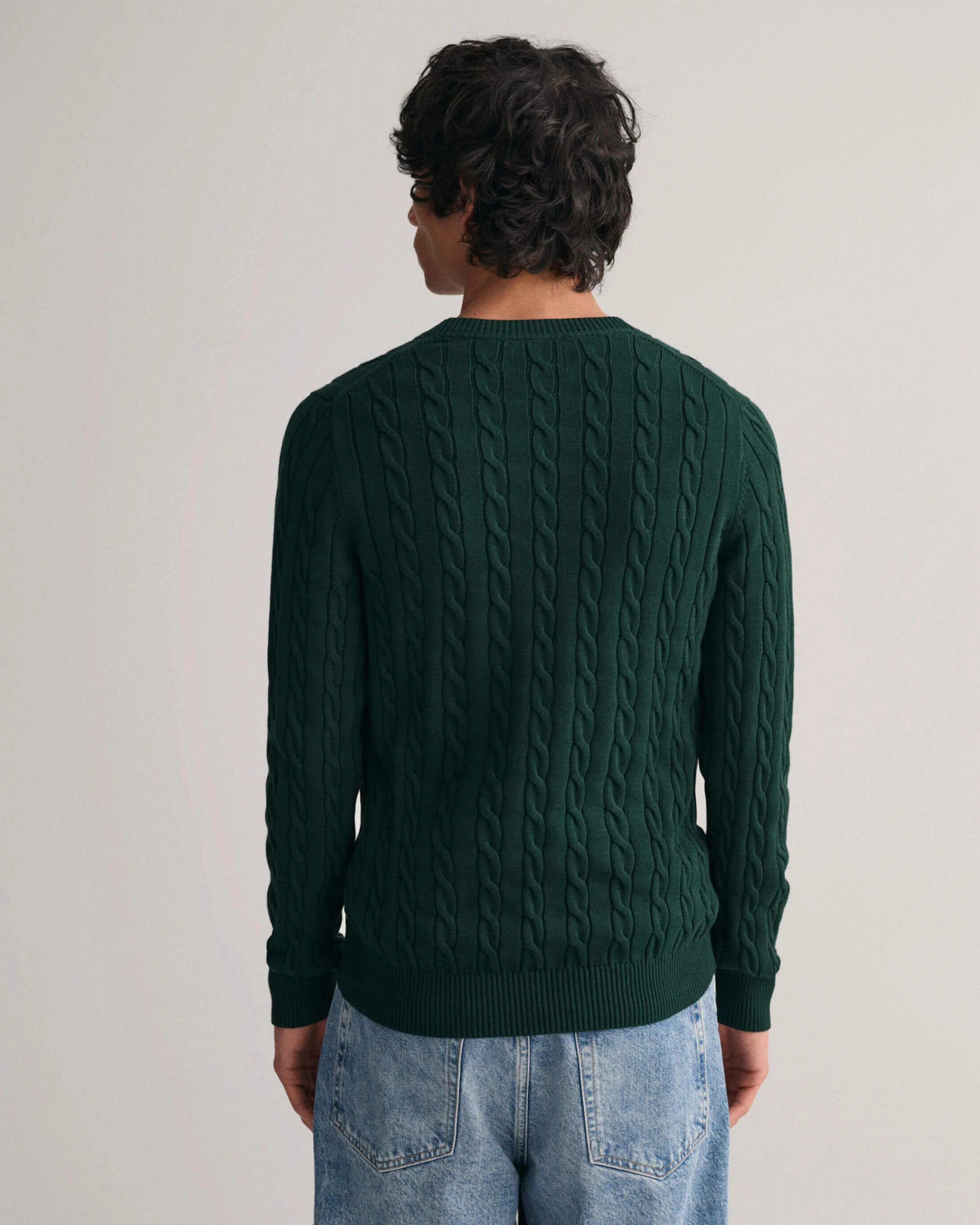 Gant neule, COTTON CABLE Armeijanvihreä - Image 2