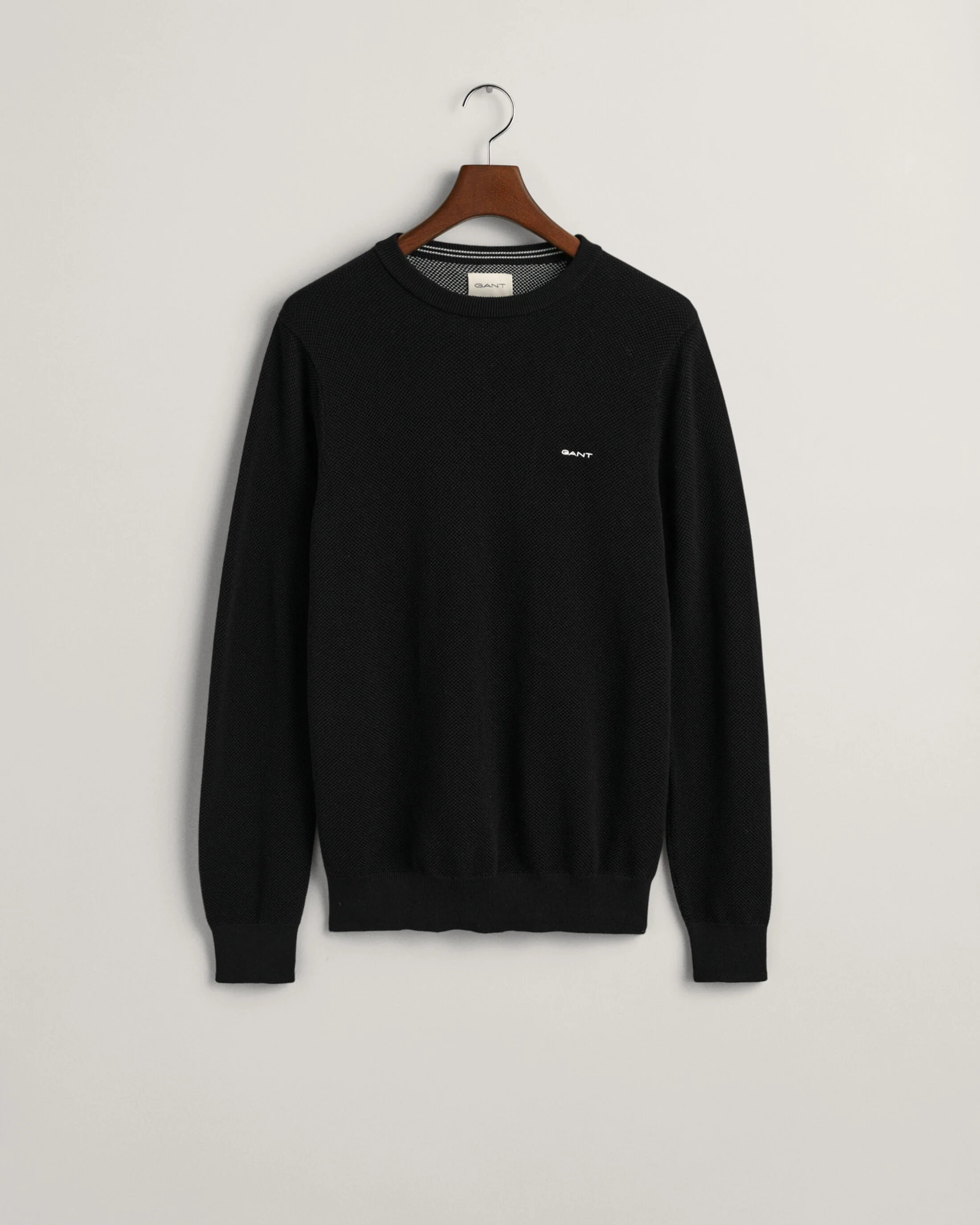 Gant neule, COTTON PIQUE C-NECK Musta - Image 3