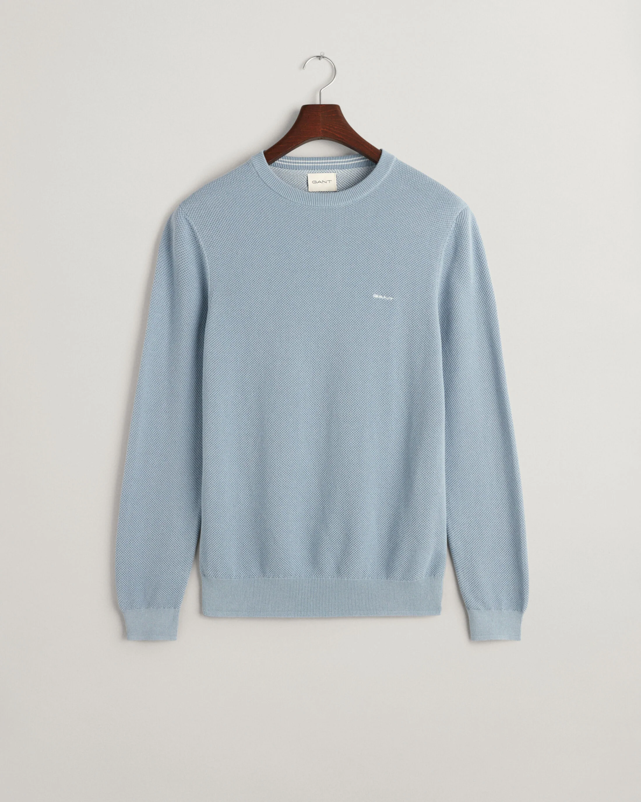 Gant neule, COTTON PIQUE C-NECK Vaaleansininen