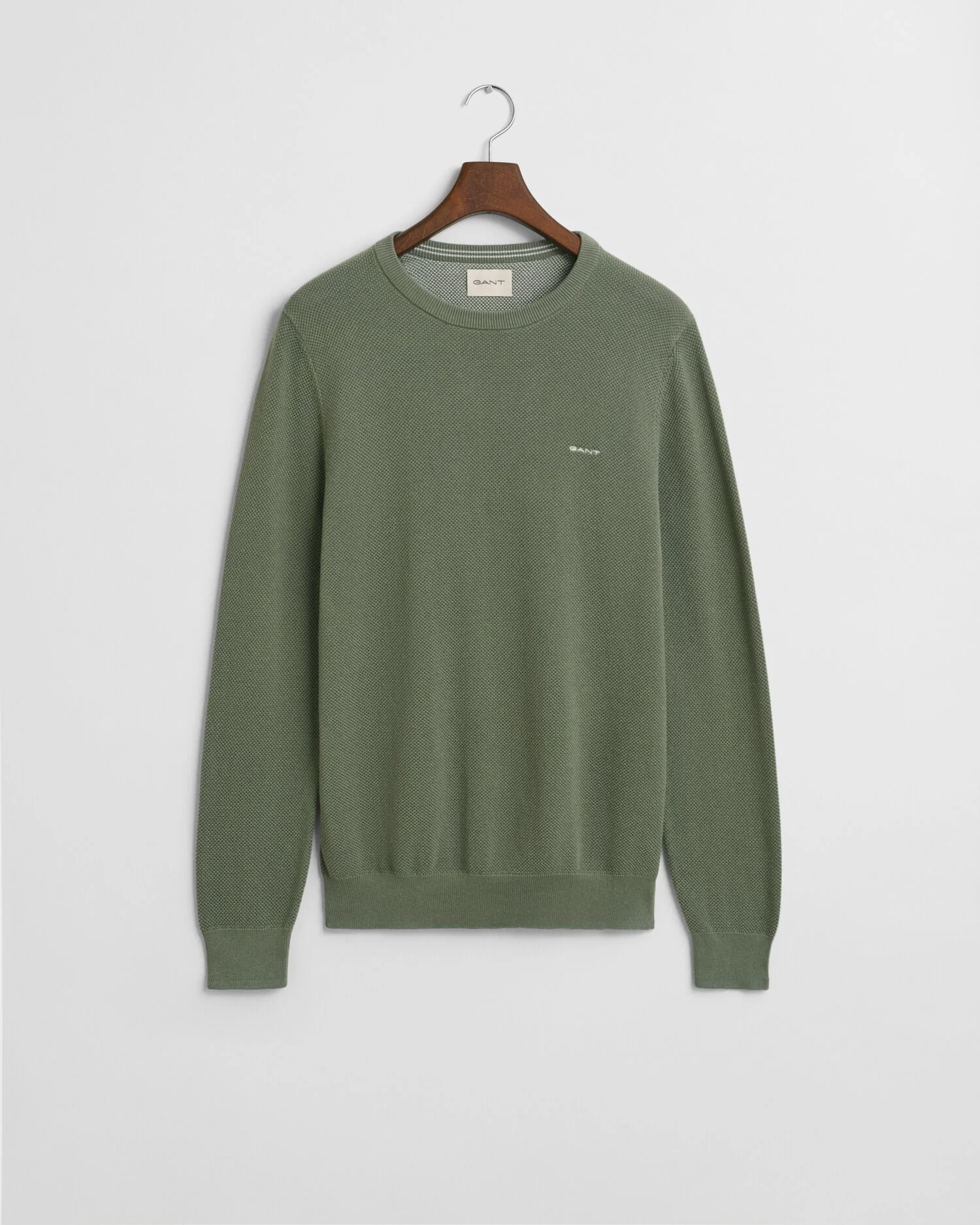 Gant neule, COTTON PIQUE C-NECK Vihreä - Image 4