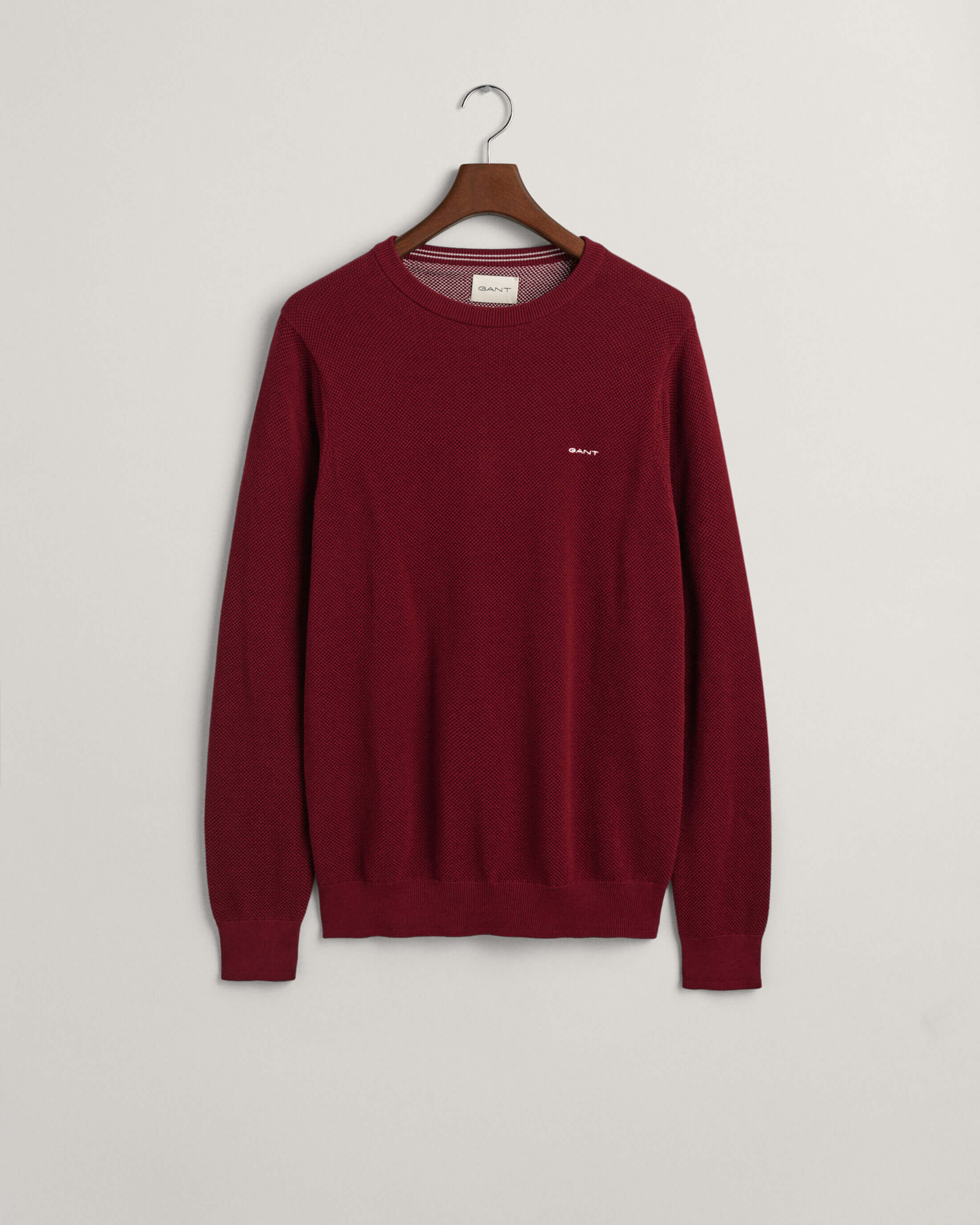 Gant neule, COTTON PIQUE C-NECK Viininpunainen