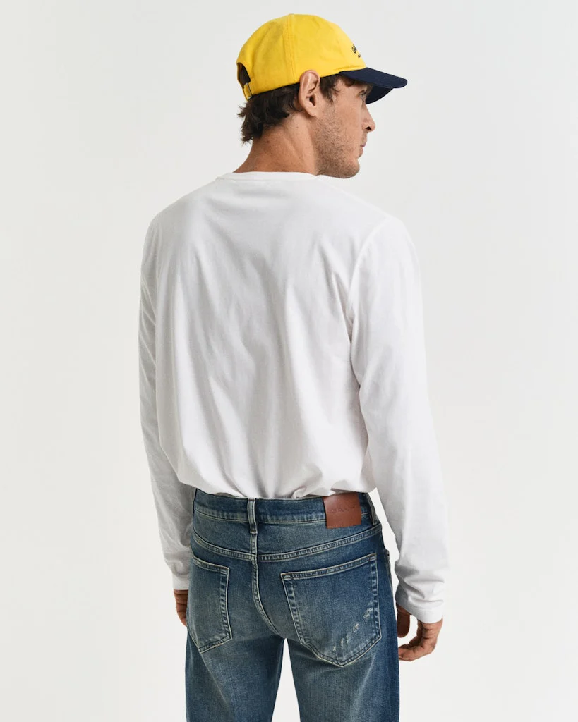 Gant t-paita, REG T LS T-SHIRT Luonnonvalkoinen - Image 2