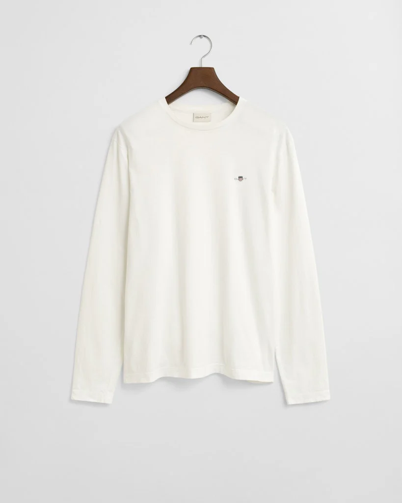Gant t-paita, REG T LS T-SHIRT Luonnonvalkoinen - Image 3