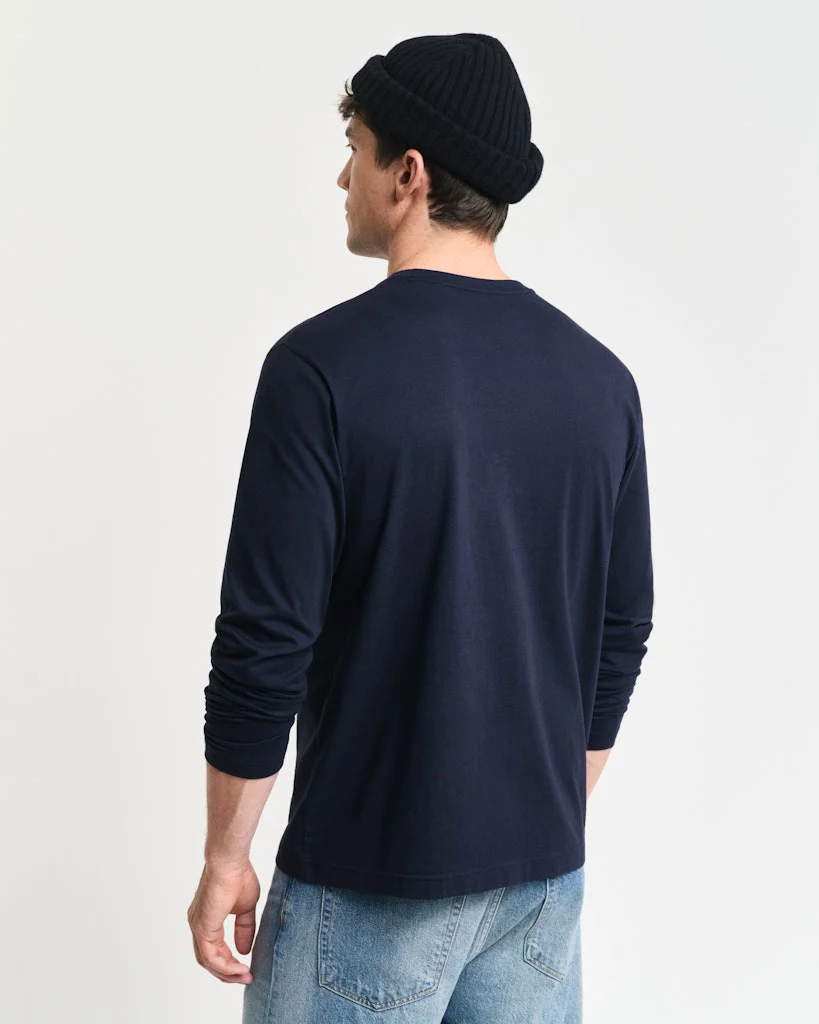 Gant t-paita, REG T LS T-SHIRT Tummansininen - Image 2