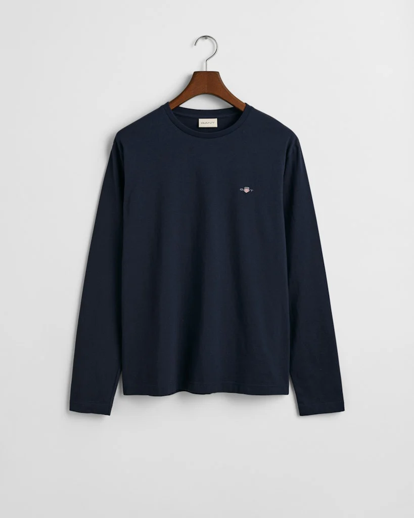 Gant t-paita, REG T LS T-SHIRT Tummansininen - Image 3