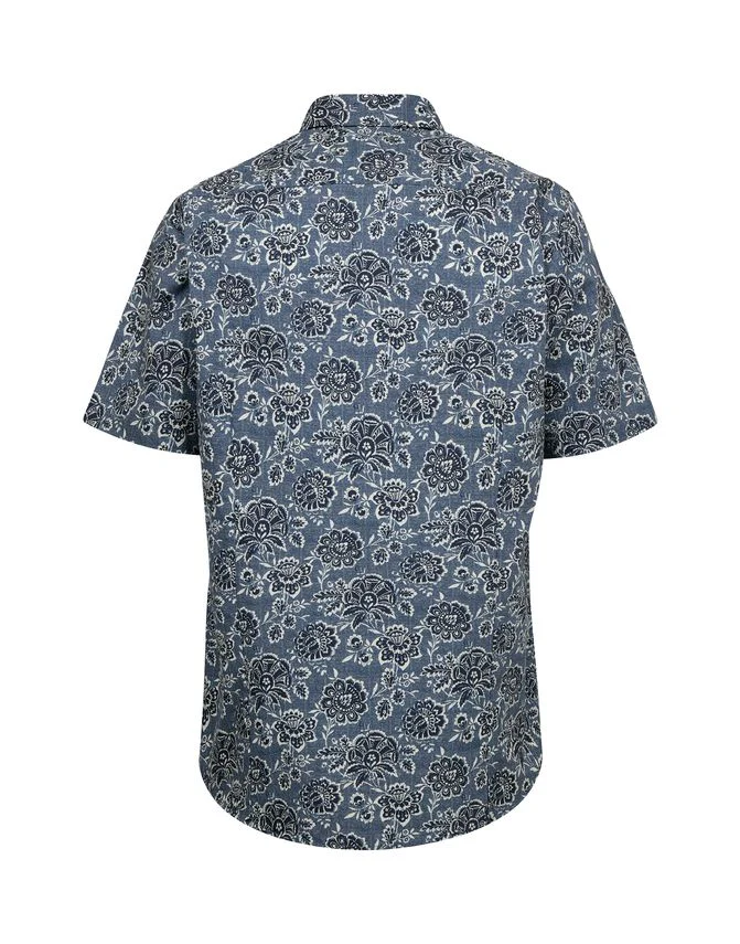 Gino marcello miesten kauluspaita, 3112063-500 SS SHIRT Sininen Kuosi - Image 2