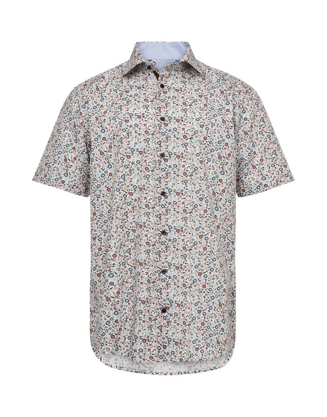 Gino marcello miesten kauluspaita, K 3112050 SS SHIRT Punainen Kuosi