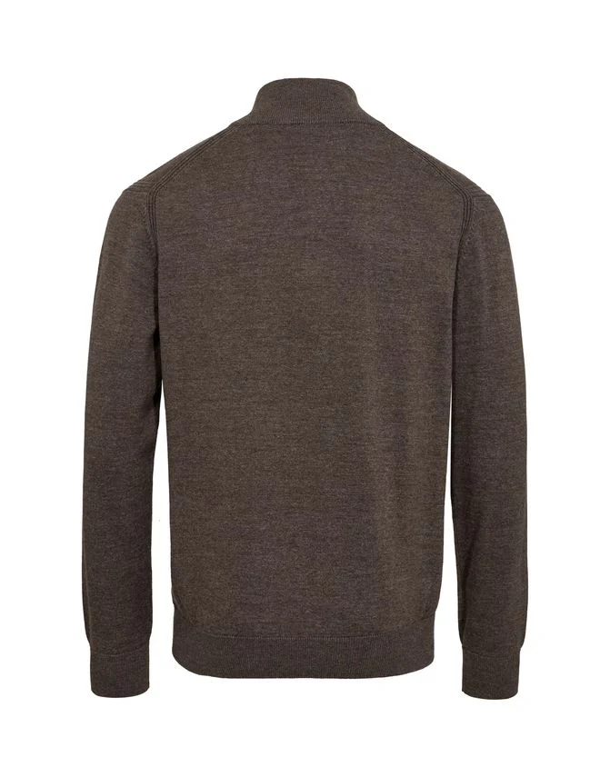 Gino marcello miesten neulepusero, GINO MARCELLO COTTON KNIT SWEATER Keskiruskea