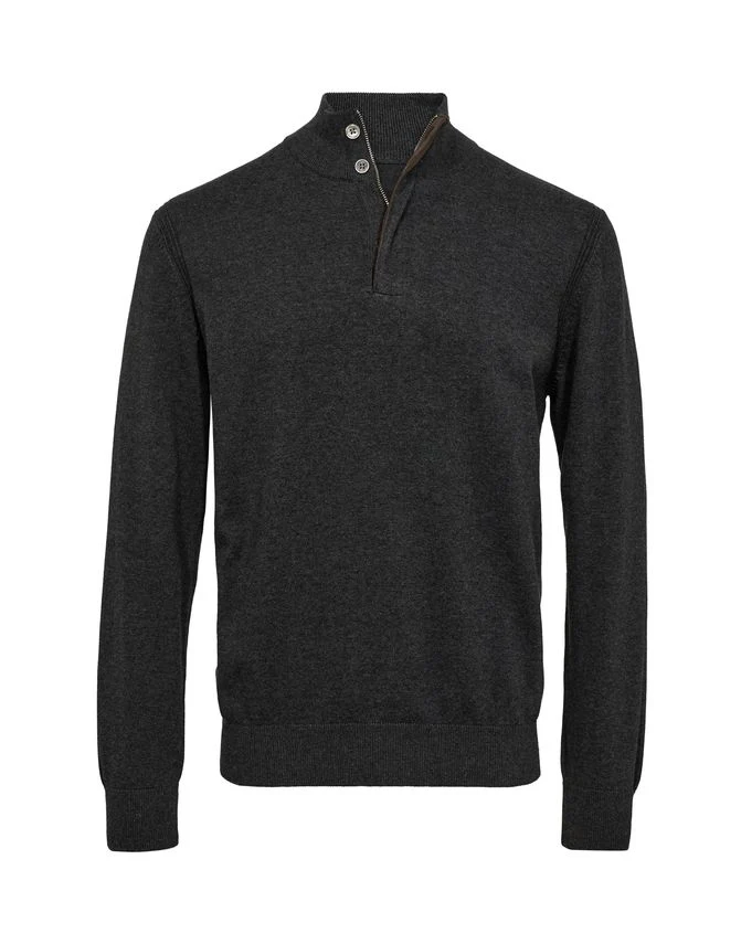Gino marcello miesten neulepusero, GINO MARCELLO COTTON KNIT SWEATER Tummanharmaa