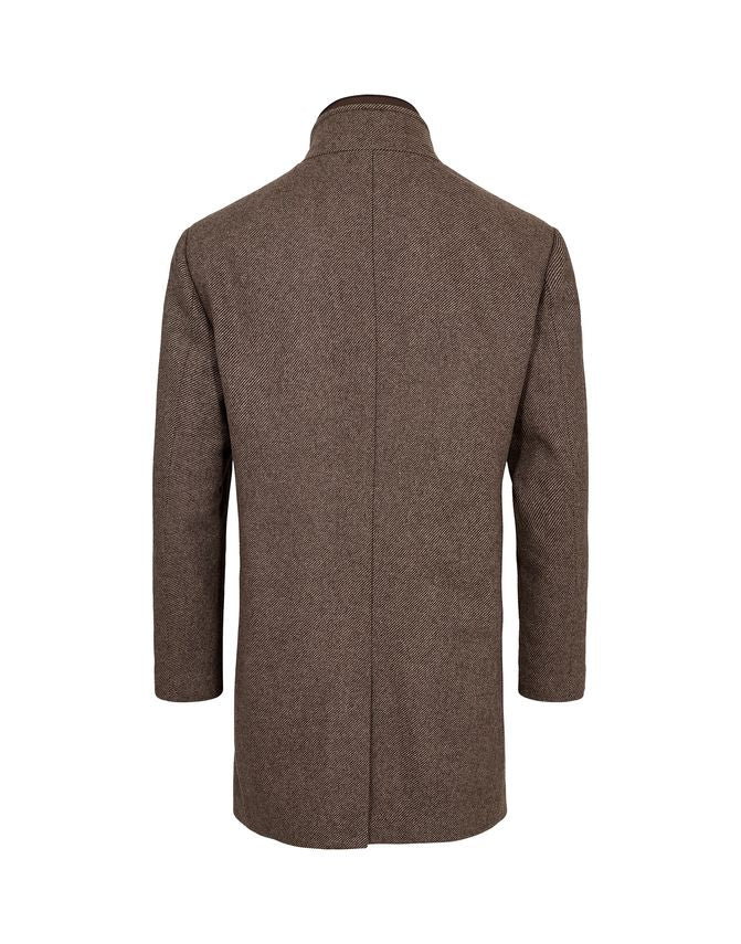 Gino marcello miesten villakangastakki, GINO MARCELLO WOOL COAT Kaakaonruskea - Image 2