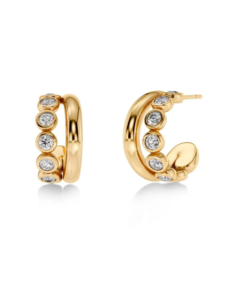 Edblad korvakorut Grace Hoops L, Gold pleated