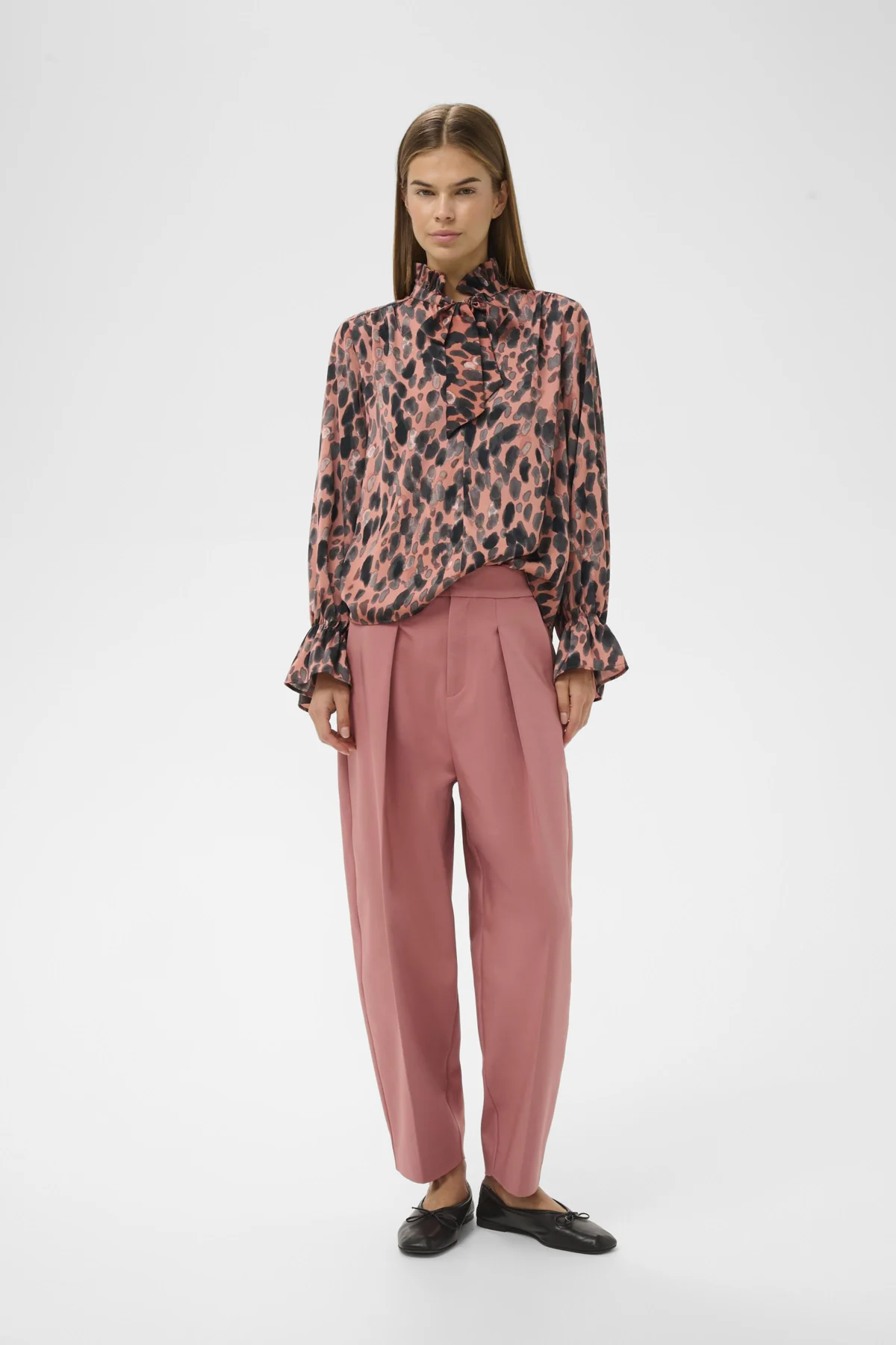 Inwear naisten paitapusero GRACIEIW PRINTED BLOUSE, Rose Painted Dot - Image 6