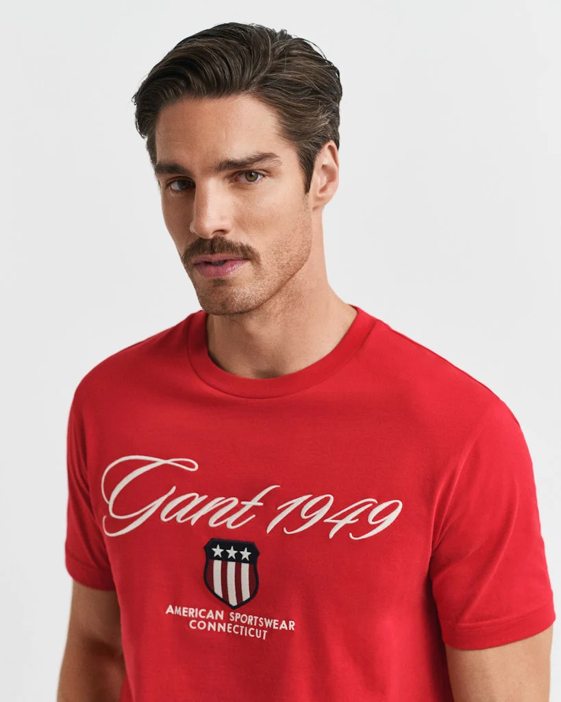 Gant miesten t-paita Graphic SS t-shirt, punainen - Image 4