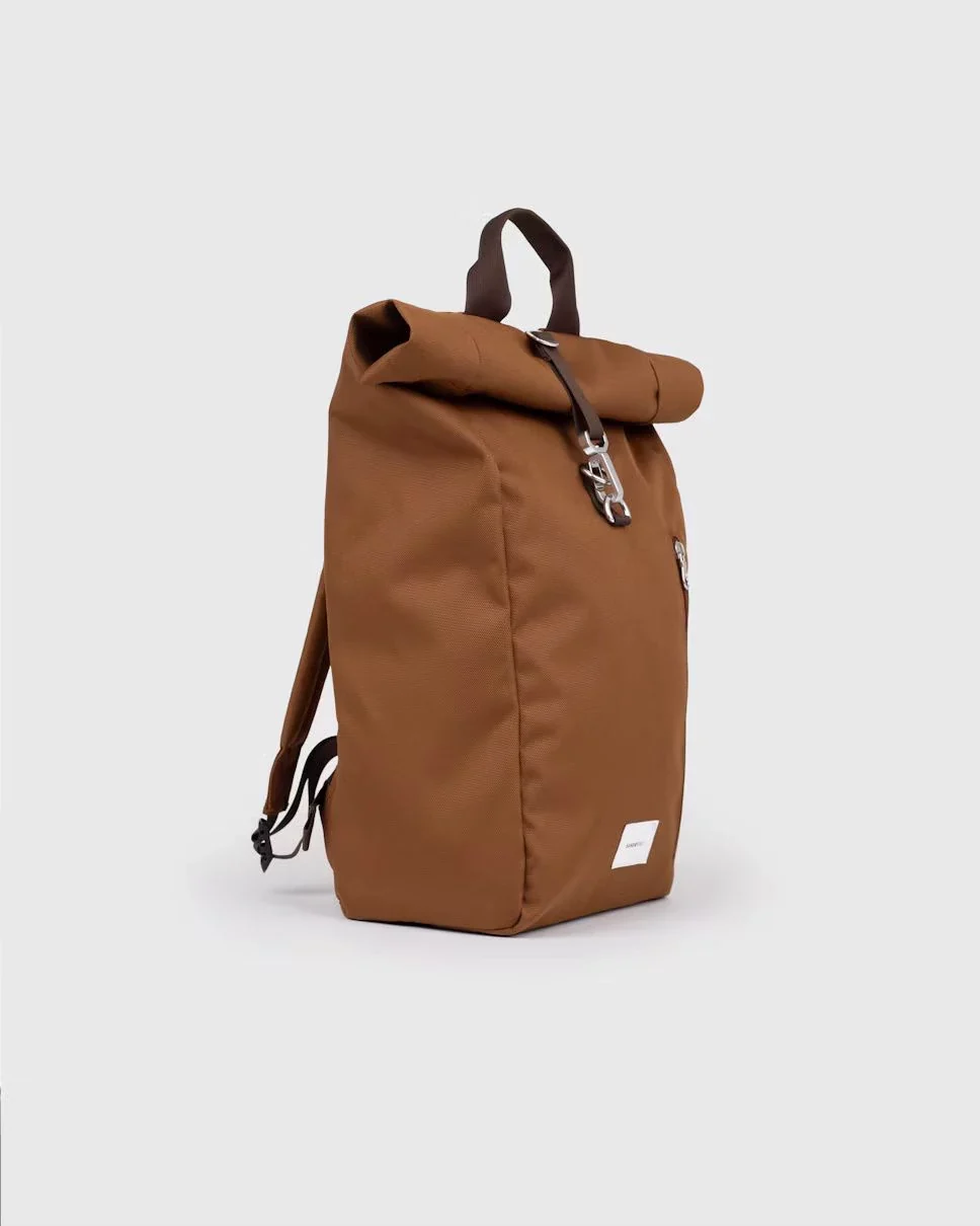 Sandqvist unisex reppu GROUND Rolltop Backpack L, konjakinruskea - Image 2