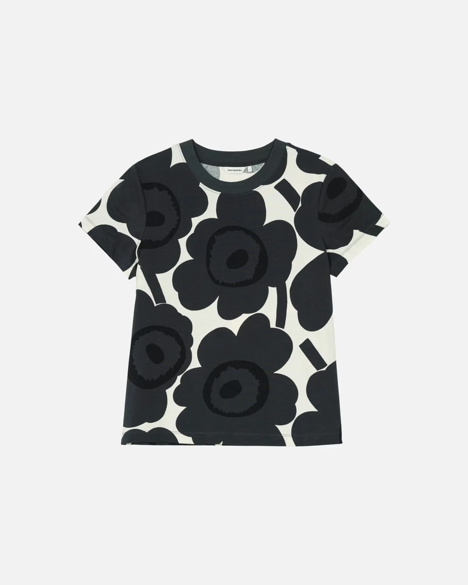 Marimekko naisten t-paita Heleys Unikko, mustavalkoinen - Image 4