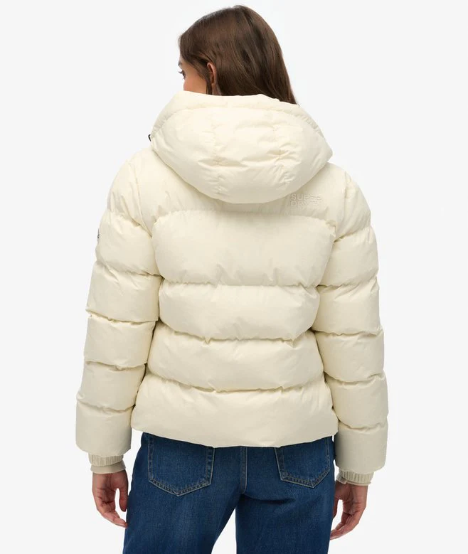 Superdry naisten takki Hooded Sports Puffer Jacket, luonnonvalkoinen - Image 2