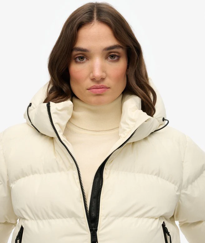 Superdry naisten takki Hooded Sports Puffer Jacket, luonnonvalkoinen - Image 3