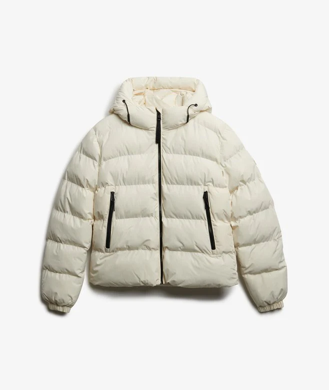 Superdry naisten takki Hooded Sports Puffer Jacket, luonnonvalkoinen - Image 4
