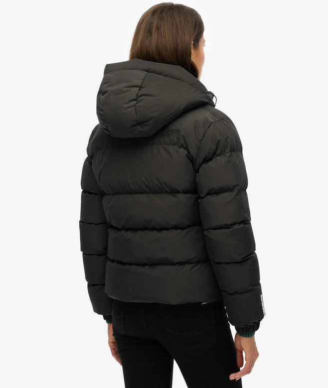 Superdry naisten takki Hooded Sports Puffer Jacket, musta - Image 4