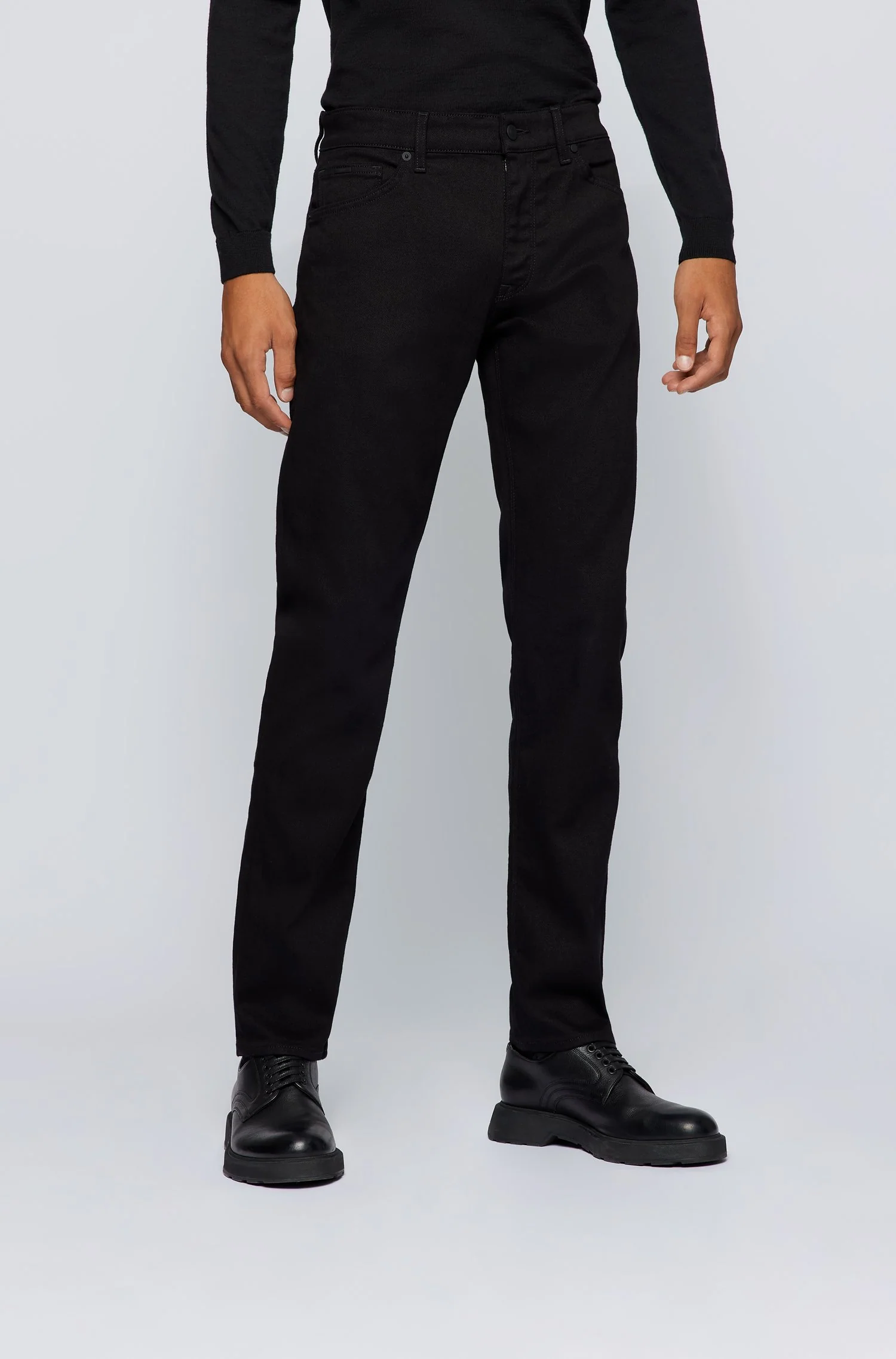Hugo Boss miesten farkut MAINE 3 BLACK NOS CASHMERE TOUCH Musta