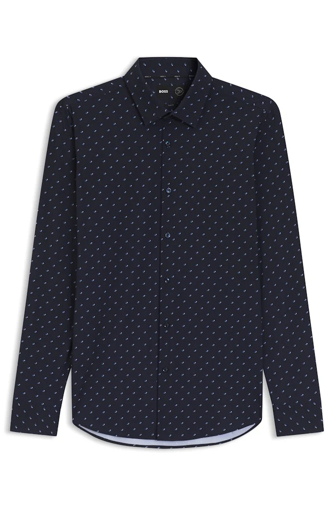 Hugo Boss miesten kauluspaita, P-HANK PERFORMANCE SHIRT Sininen Kuosi