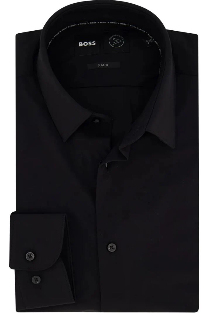 Hugo Boss Miesten Kauluspaita, P-HANK PERFORMANCE STRETCH KAULUSPAITA Musta