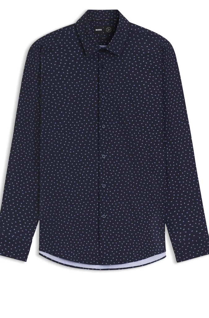 Hugo Boss miesten kauluspaita, P-HANK PERFORMANCE STRECH PRINT Sininen Kuosi