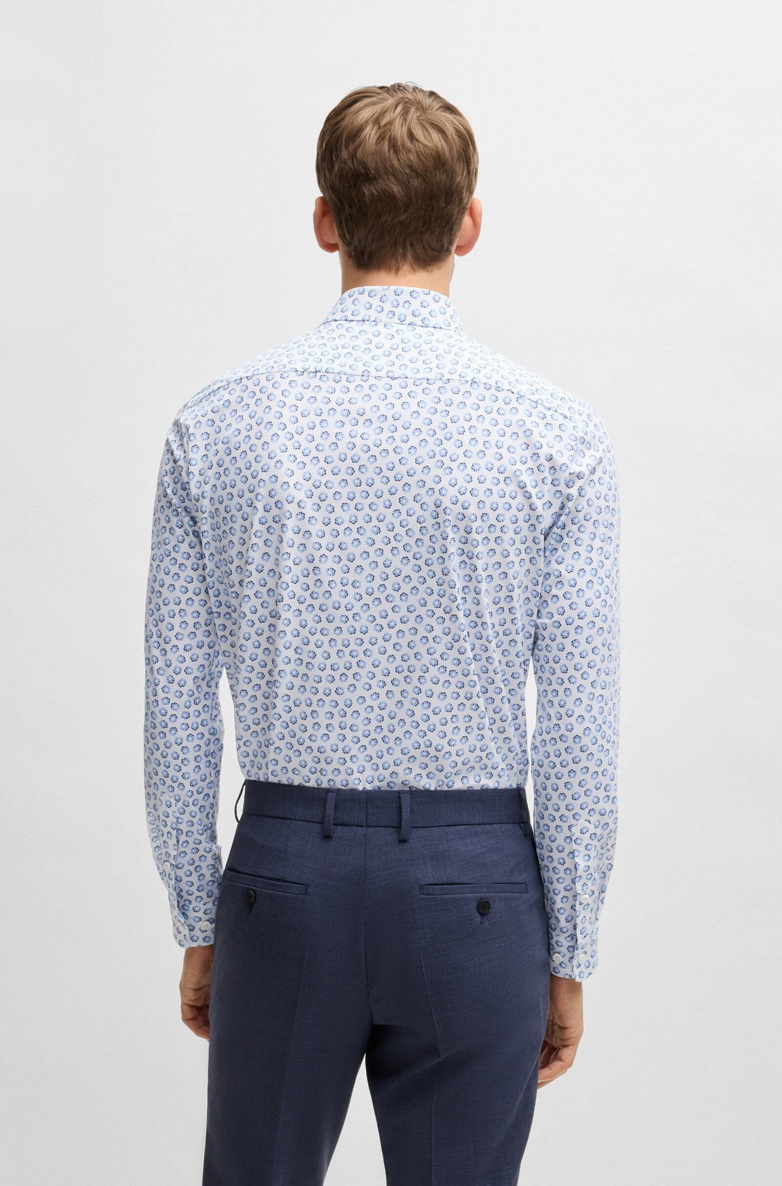 Hugo Boss miesten kauluspaita, P-ROAN PERFORMANCE SHIRT Sininen Kuosi - Image 2