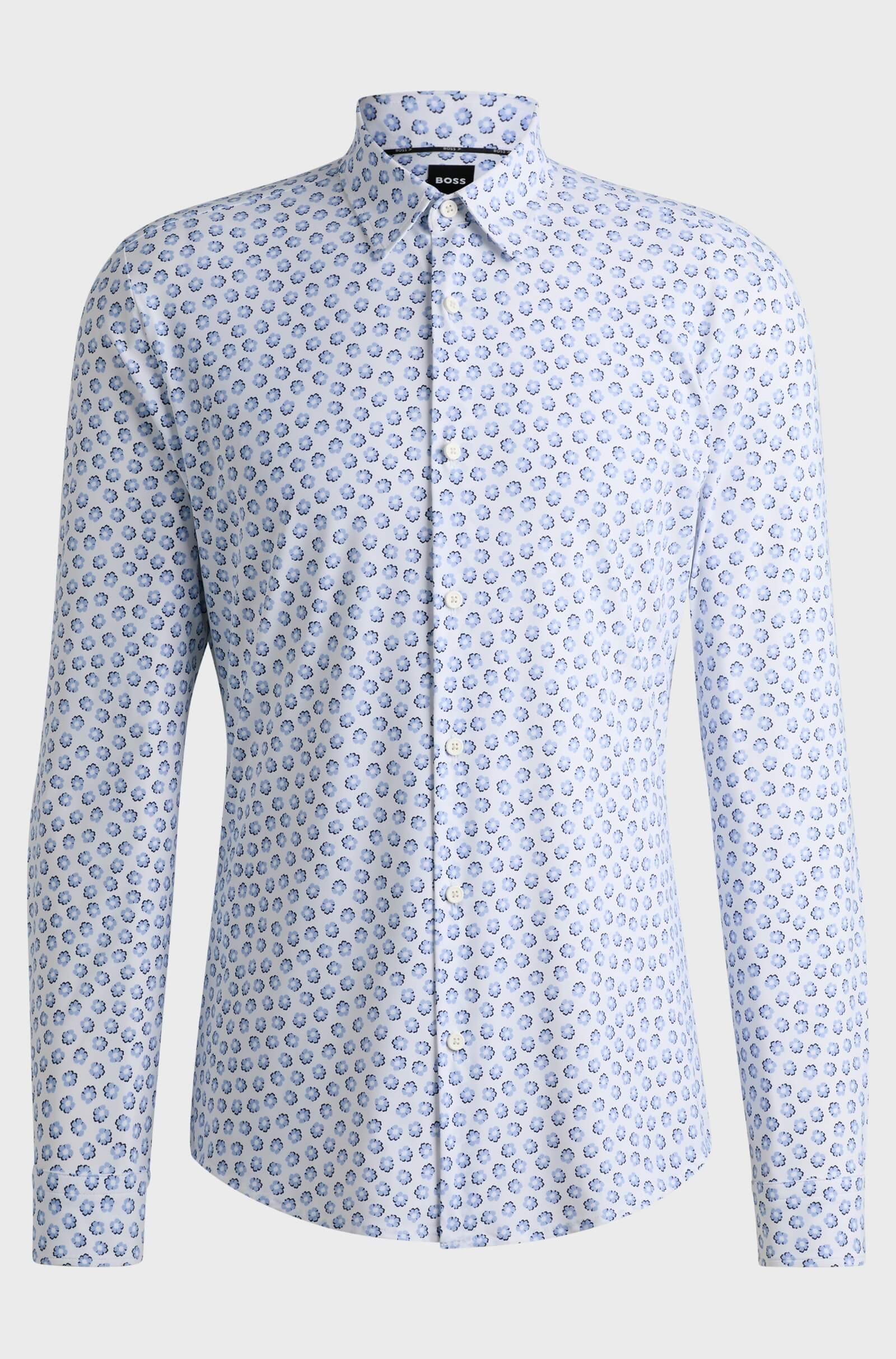 Hugo Boss miesten kauluspaita, P-ROAN PERFORMANCE SHIRT Sininen Kuosi - Image 4