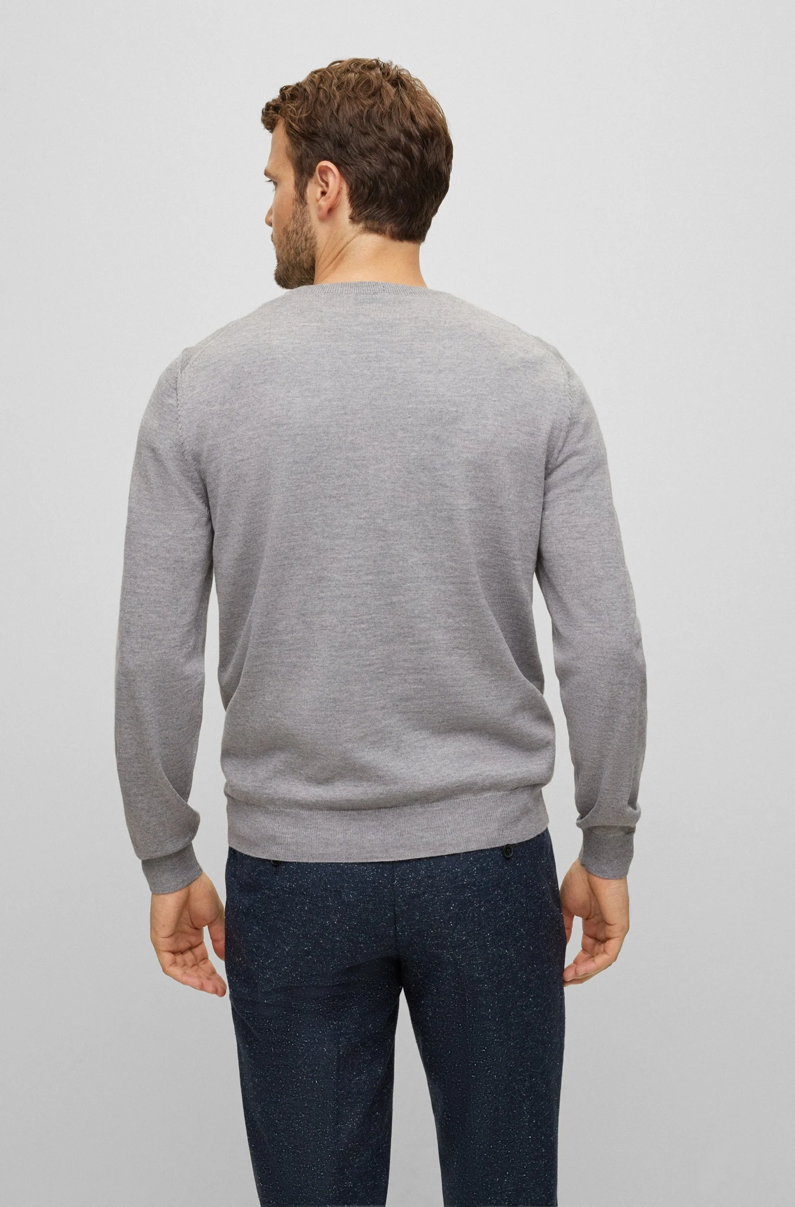 Hugo Boss miesten neule, BARAM-L V REG FIT Keskiharmaa - Image 2