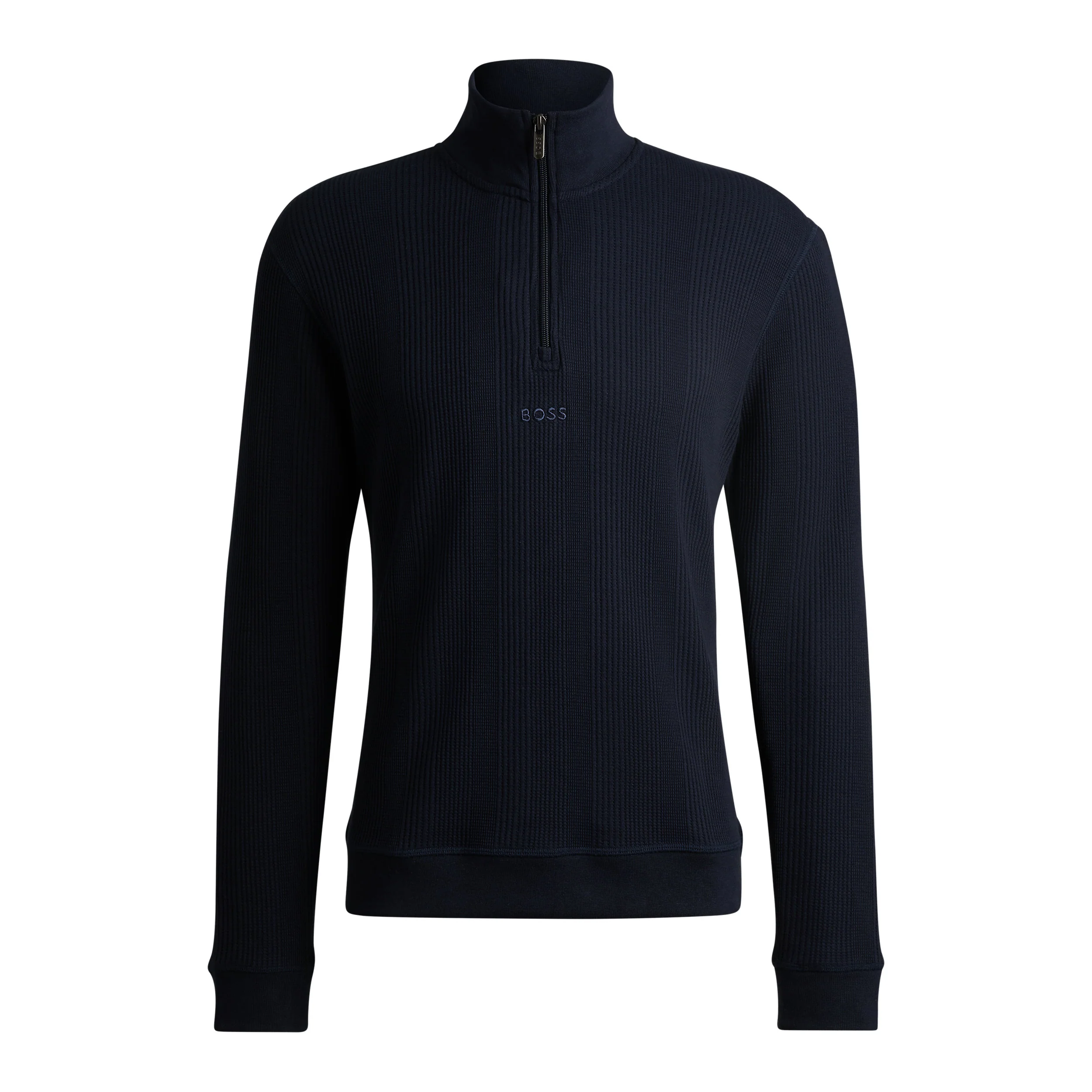 Hugo Boss miesten neule, STRUCTURE HALF ZIP Tummansininen