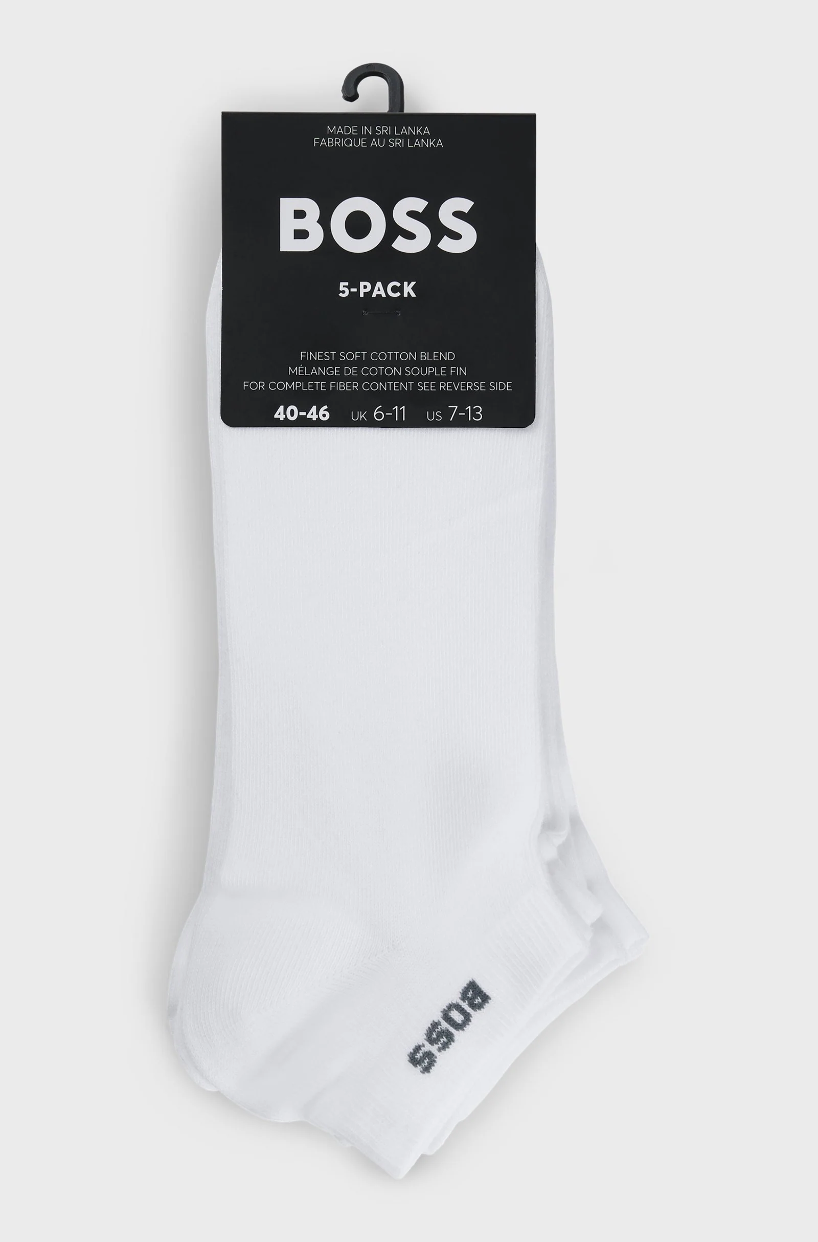 Hugo Boss miesten nilkkasukat, 5P AS UNI CC Valkoinen - Image 2