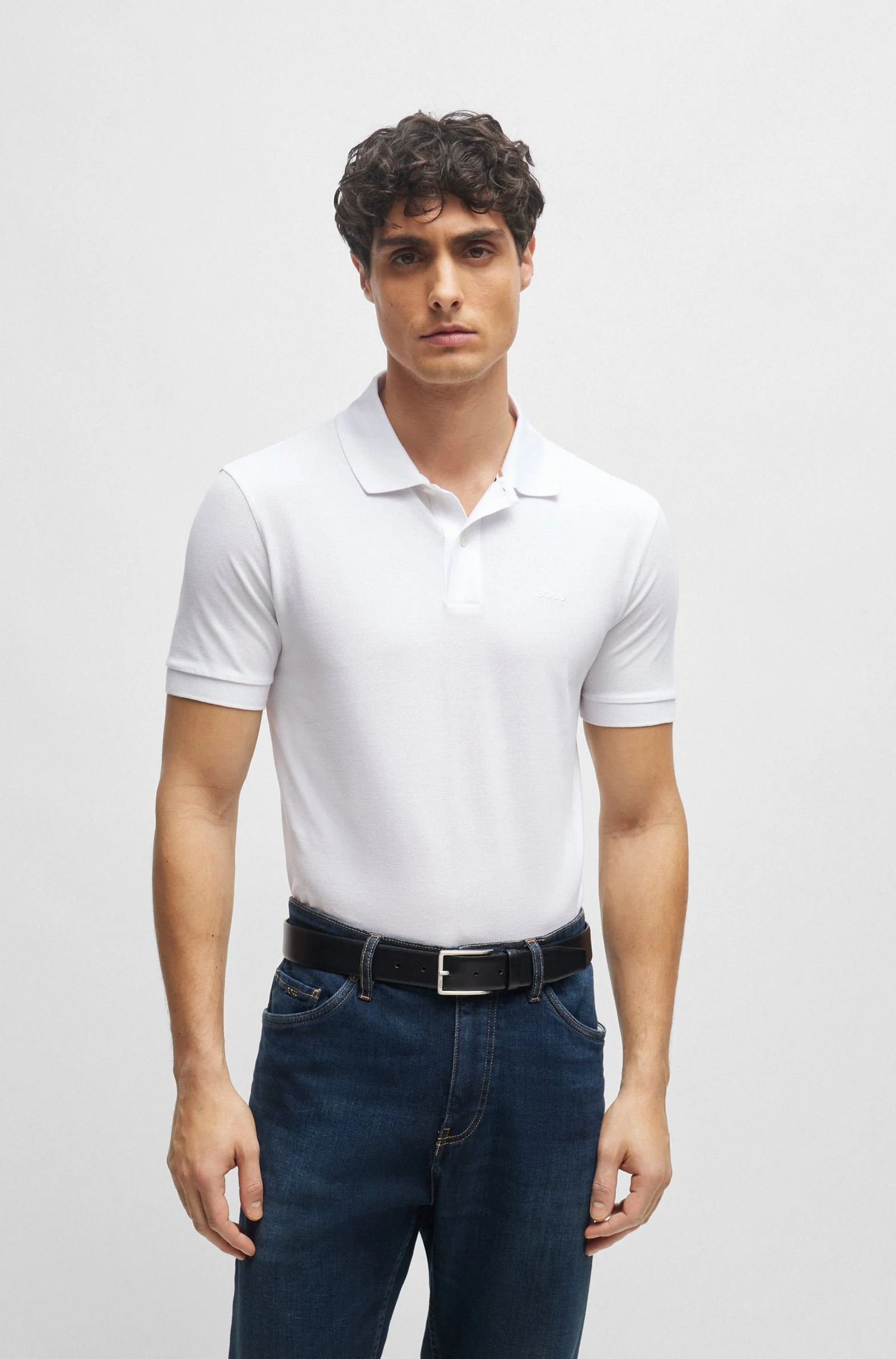 Hugo Boss Miesten Pikeepaita PALLAS REGULAR FIT Valkoinen