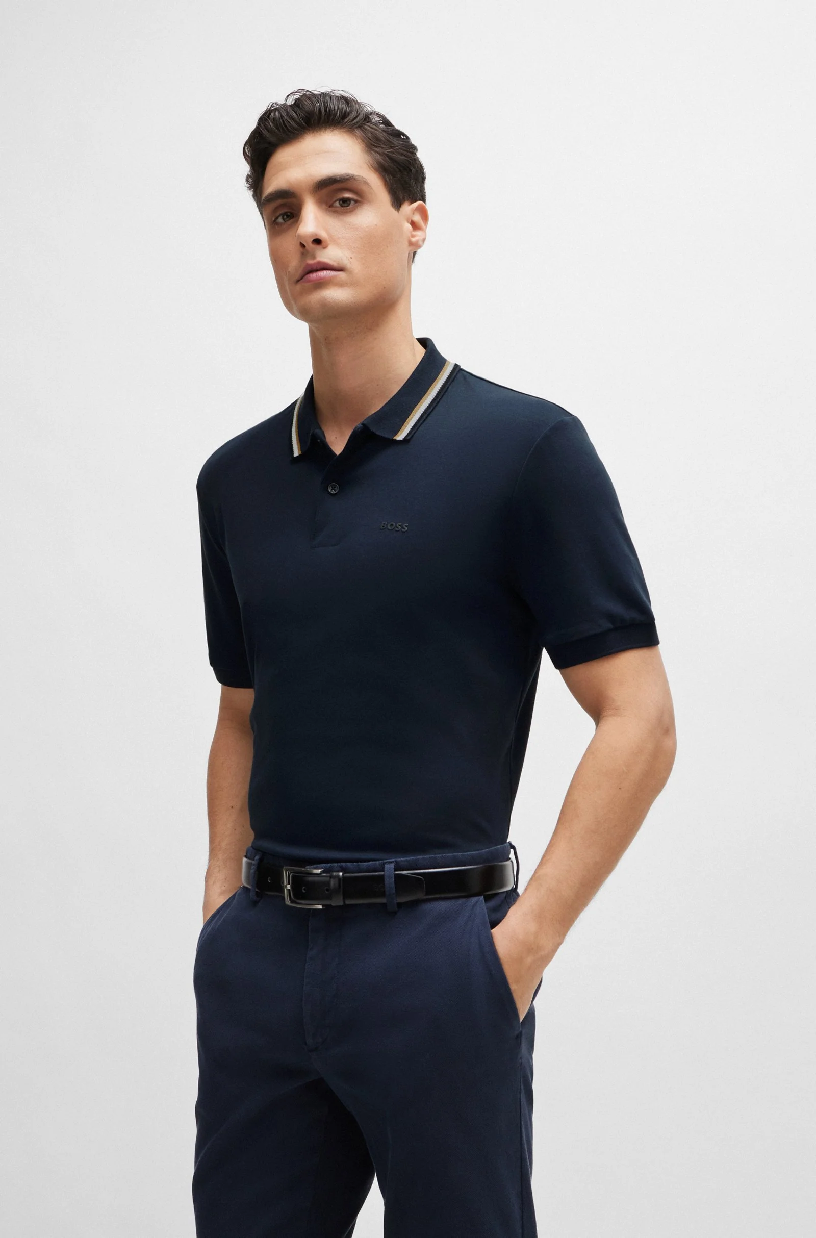 Hugo Boss Miesten Trikoo T-paita polokauluksella, PENROSE 38 NOS Tummansininen