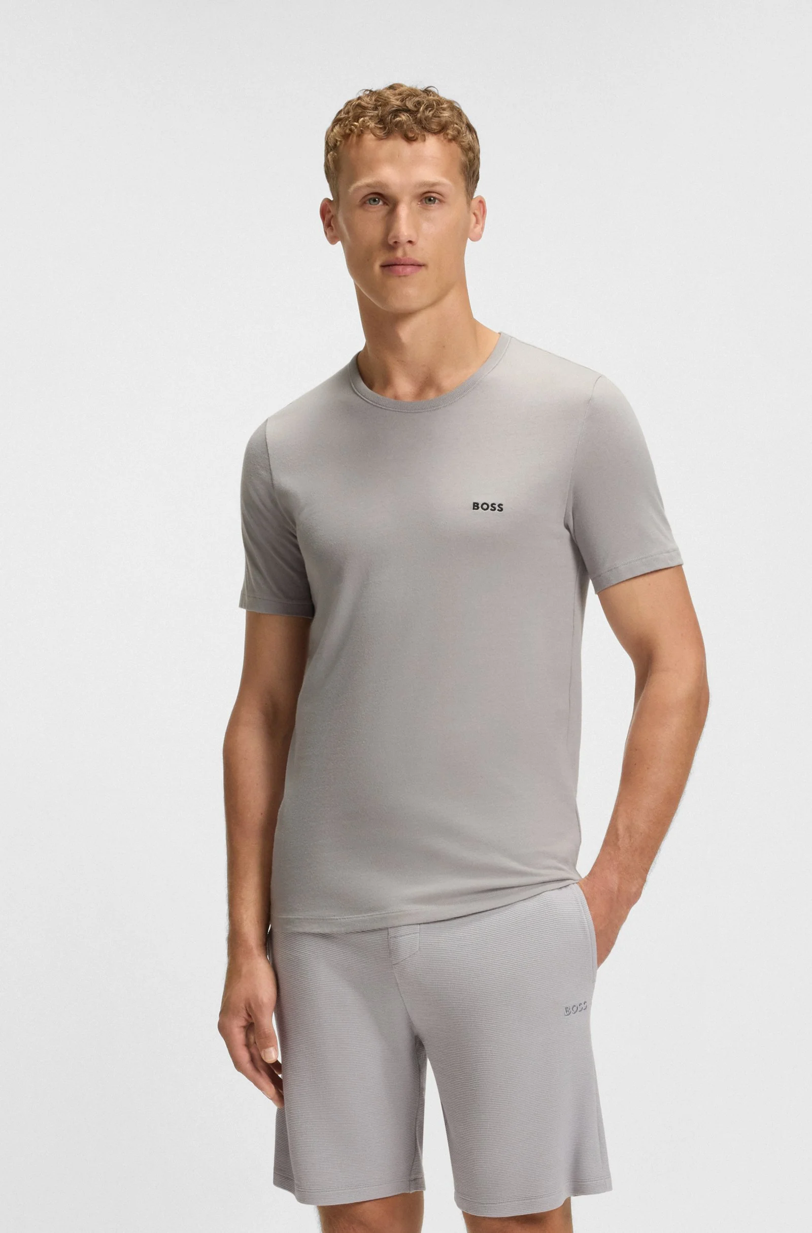 Hugo Boss miesten t-paita, T-SHIRT CLASSIC LOGO Vaaleanharmaa Melee