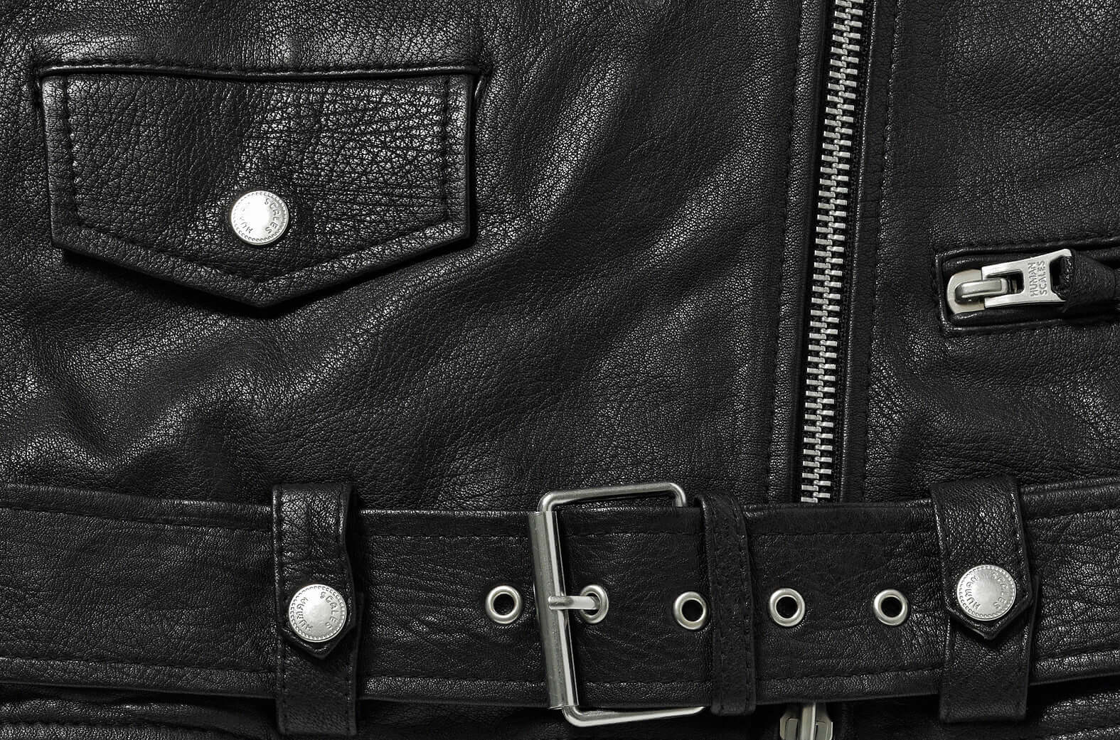 Human Scales Naisten Nahkatakki, LEAH LEATHERJACKET Musta - Image 3