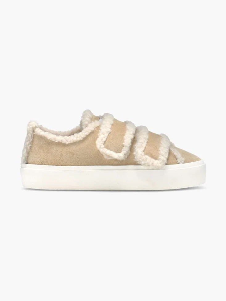 INUIKII naisten tennarit, SHEARLING LOW VELCRO Vaalea Beige