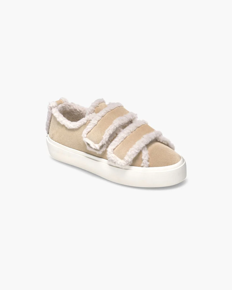 INUIKII naisten tennarit, SHEARLING LOW VELCRO Vaalea Beige - Image 2