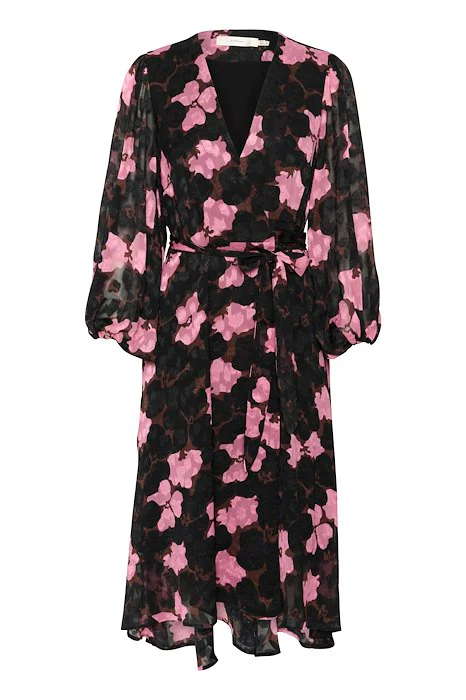 Inwear mekko, BASIRA WRAP DRESS Kashmir Pink Cut Out Flow