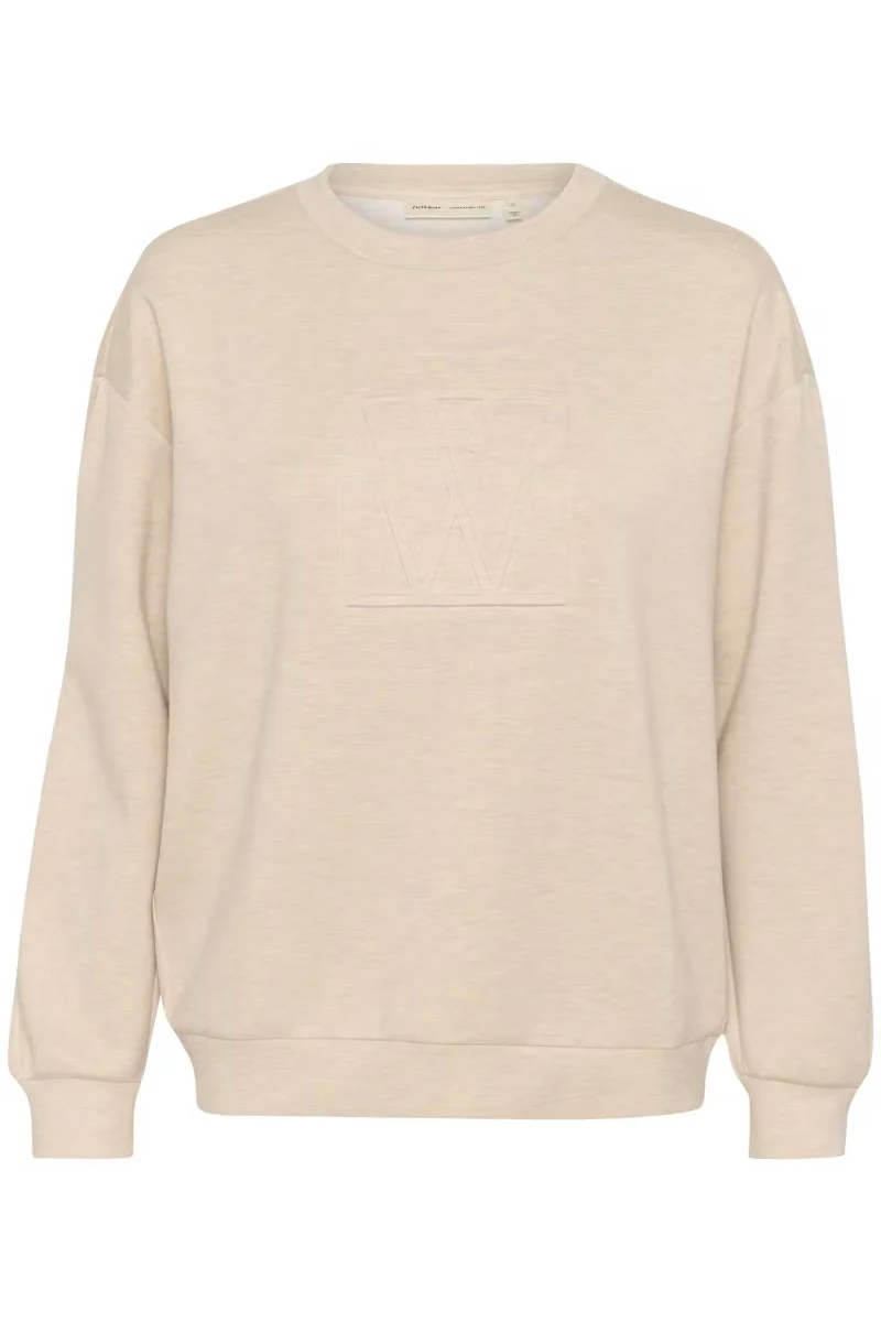 Inwear Naisten Collegepaita, LaicentIW Vincent Mel Mono Sweat Vanilla Melange - Image 2