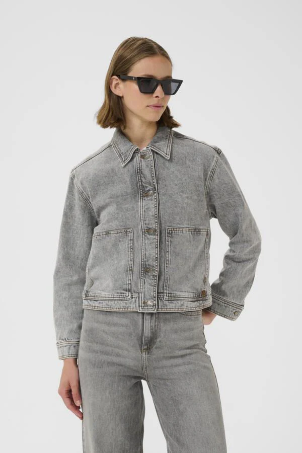 Inwear naisten farkkutakki, NANASIW DENIM JACKET Lgt.Grey Wash Denim