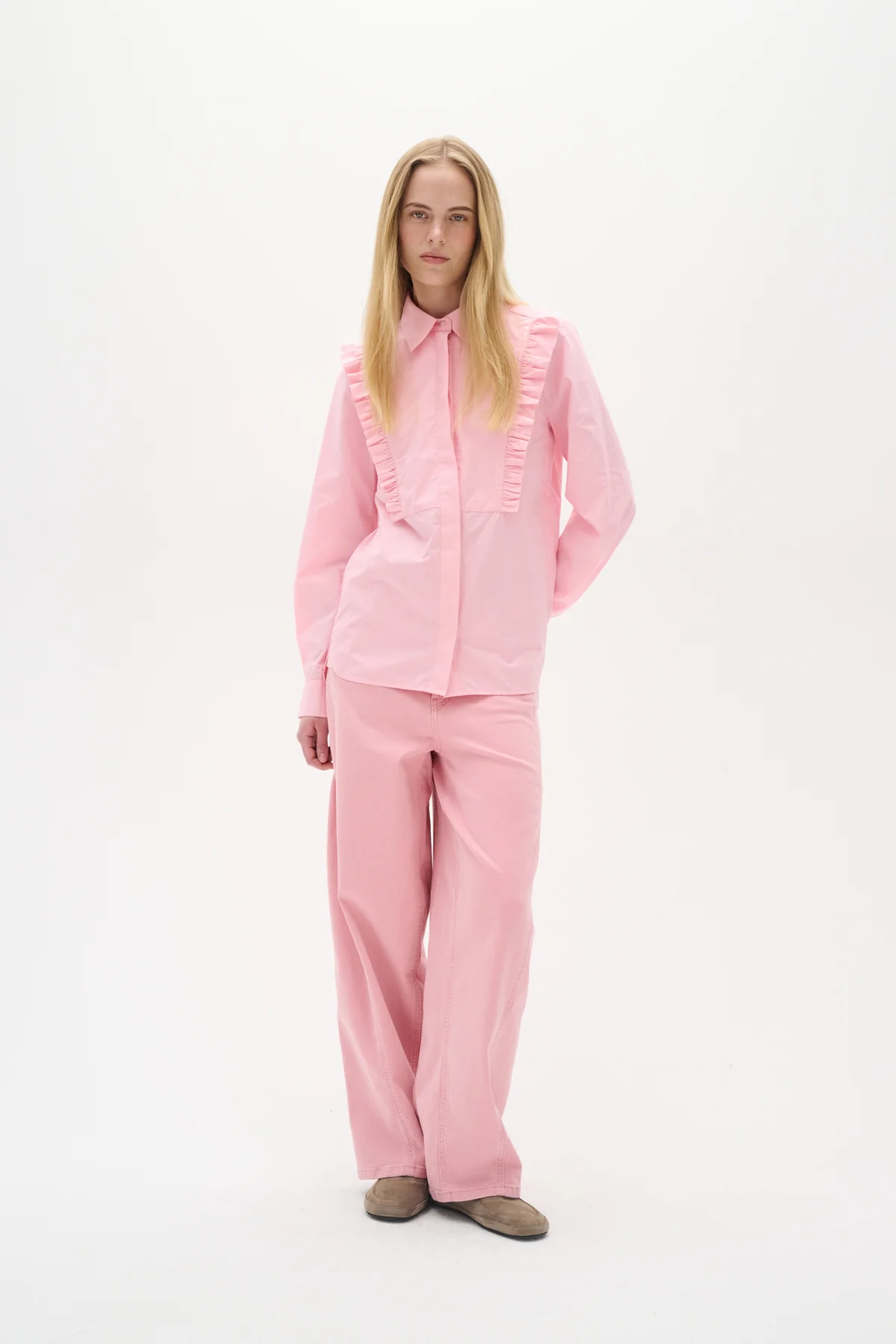 Inwear naisten farkut MORIEIW Barrel Jeans, Pale Pink - Image 4