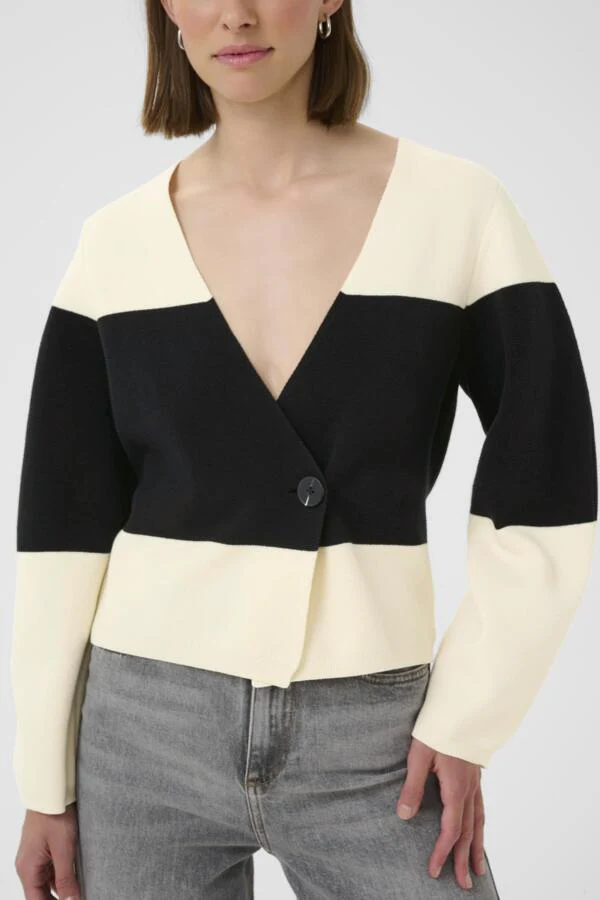 Inwear naisten neuletakki, KAYLLAIW CARDIGAN Whisper White / Black