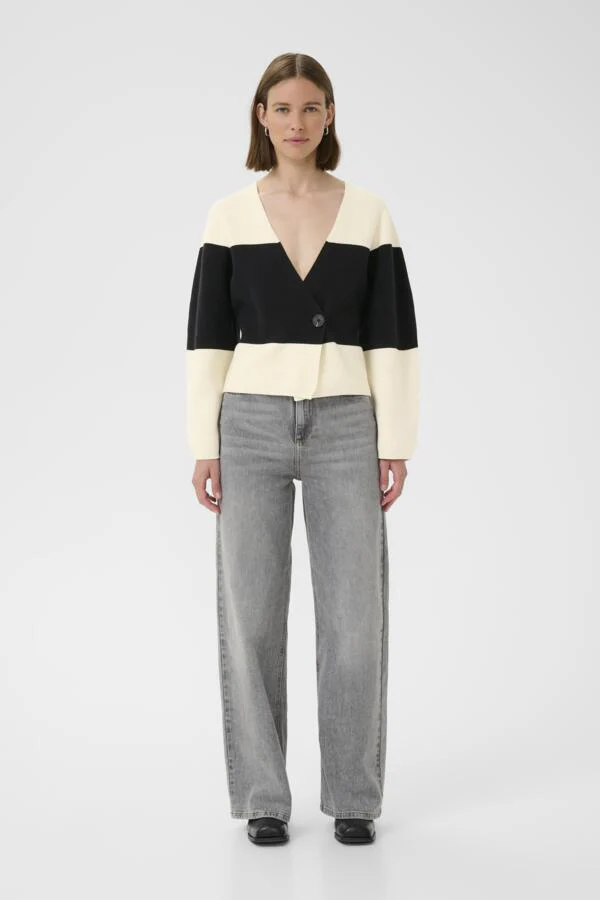 Inwear naisten neuletakki, KAYLLAIW CARDIGAN Whisper White / Black - Image 2