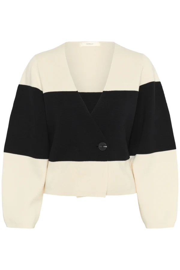 Inwear naisten neuletakki, KAYLLAIW CARDIGAN Whisper White / Black - Image 4